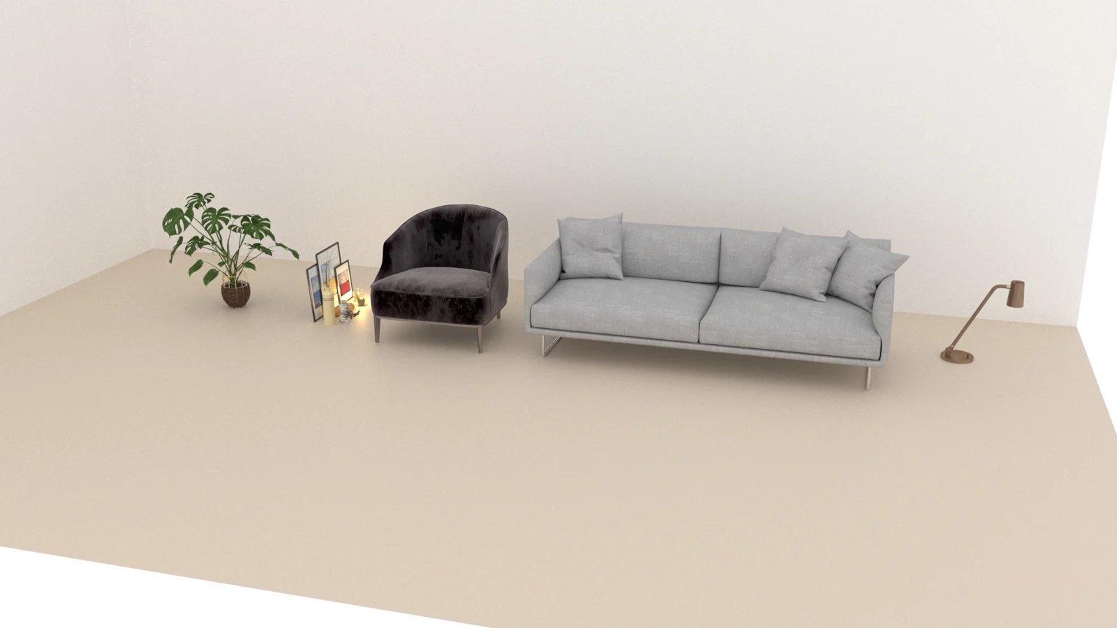 Scene nội thất được render bằng V-Ray sau khi nhập model bằng Magic Merger